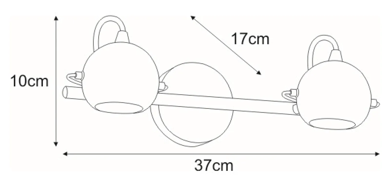 Sklep Kaja Industrialny kinkiet do łazienki K-8002/2 BK SALVA BLACK | Kaja* Kinkiety Tradycyjne|Reflektory Sufitowe Podłużne - Na Listwie