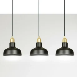 Sklep Kaja Industrialny zwis ze złotymi dodatkami 1042/3 IBOR | Kaja Oświetlenie czarny Outlet