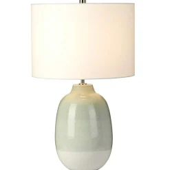 Sklep Kaja Jasnozielona lampa stołowa, nocna CHELSFIELD-TL z serii CHELSFIELD* Lampki Stołowe Z Abażurem|Tradycyjne Lampki Stołowe