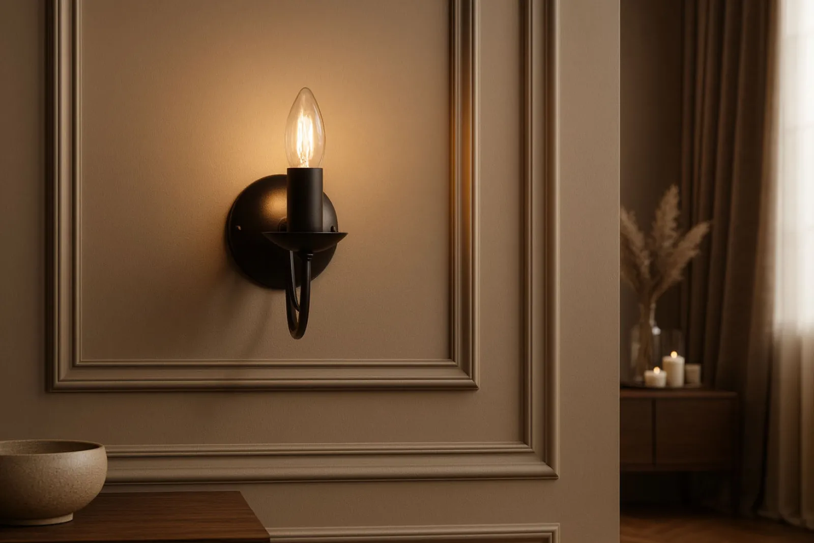Sklep Kaja Jednoramienna, świecznikowa lampa ścienna K-3993 BARTEZ | Kaja* Kinkiety Tradycyjne|Kinkiety W Stylu Vintage