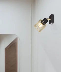Sklep Kaja Jednoramienny reflektorek ścienny K-4780 TROY GOLD | Kaja Oświetlenie* Kinkiety Z Regulacją Ustawienia|Kinkiety Druciane