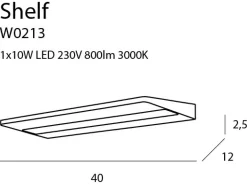 Sklep Kaja Kinkiet LED nad obraz, ciepłe światło 3000K MX W0213 SHELF | Kaja* Lampy Led