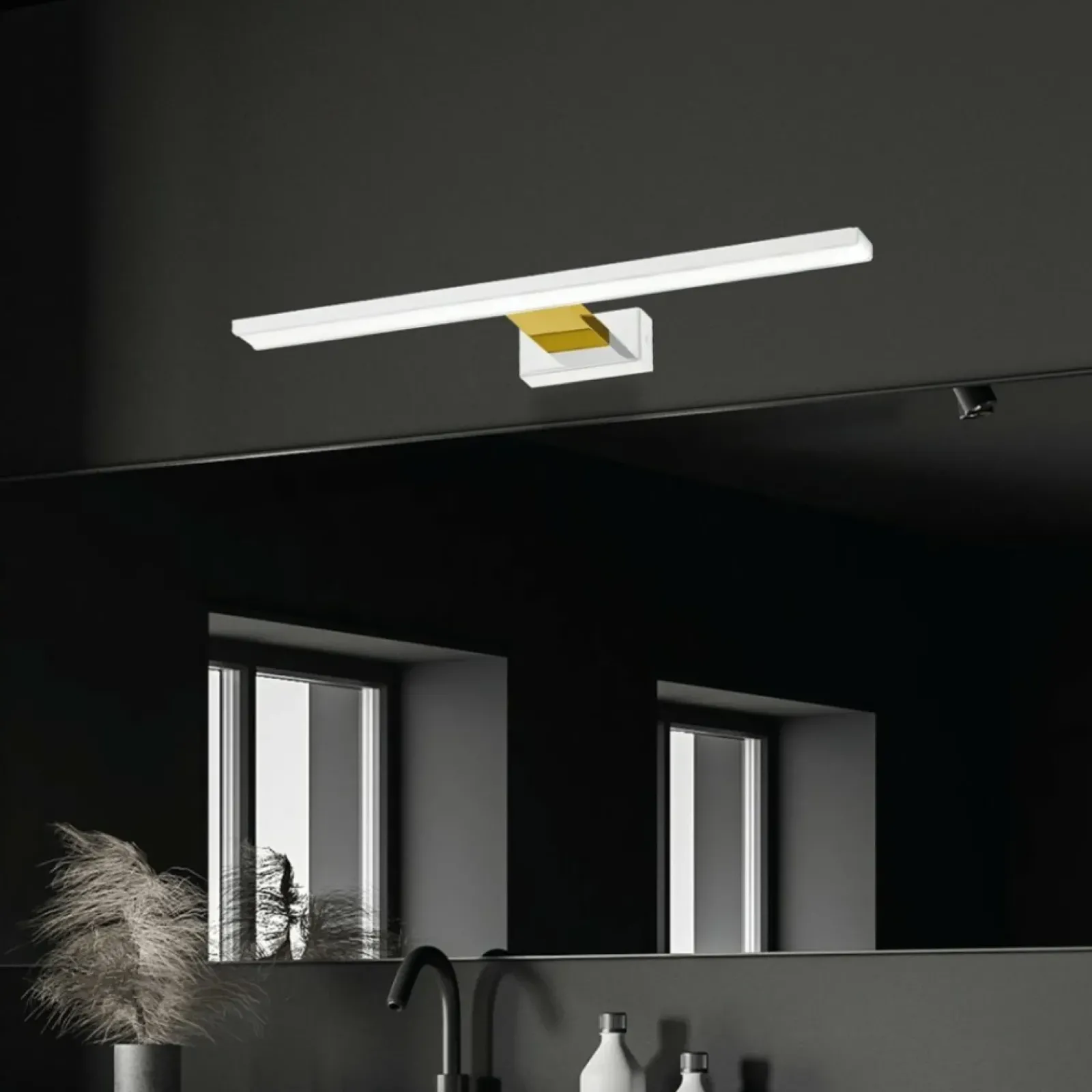 Sklep Kaja Kinkiet nad lustro, ze złotym elementem ML7884 z serii SHINE | Kaja Oświetlenie* Lampy Led