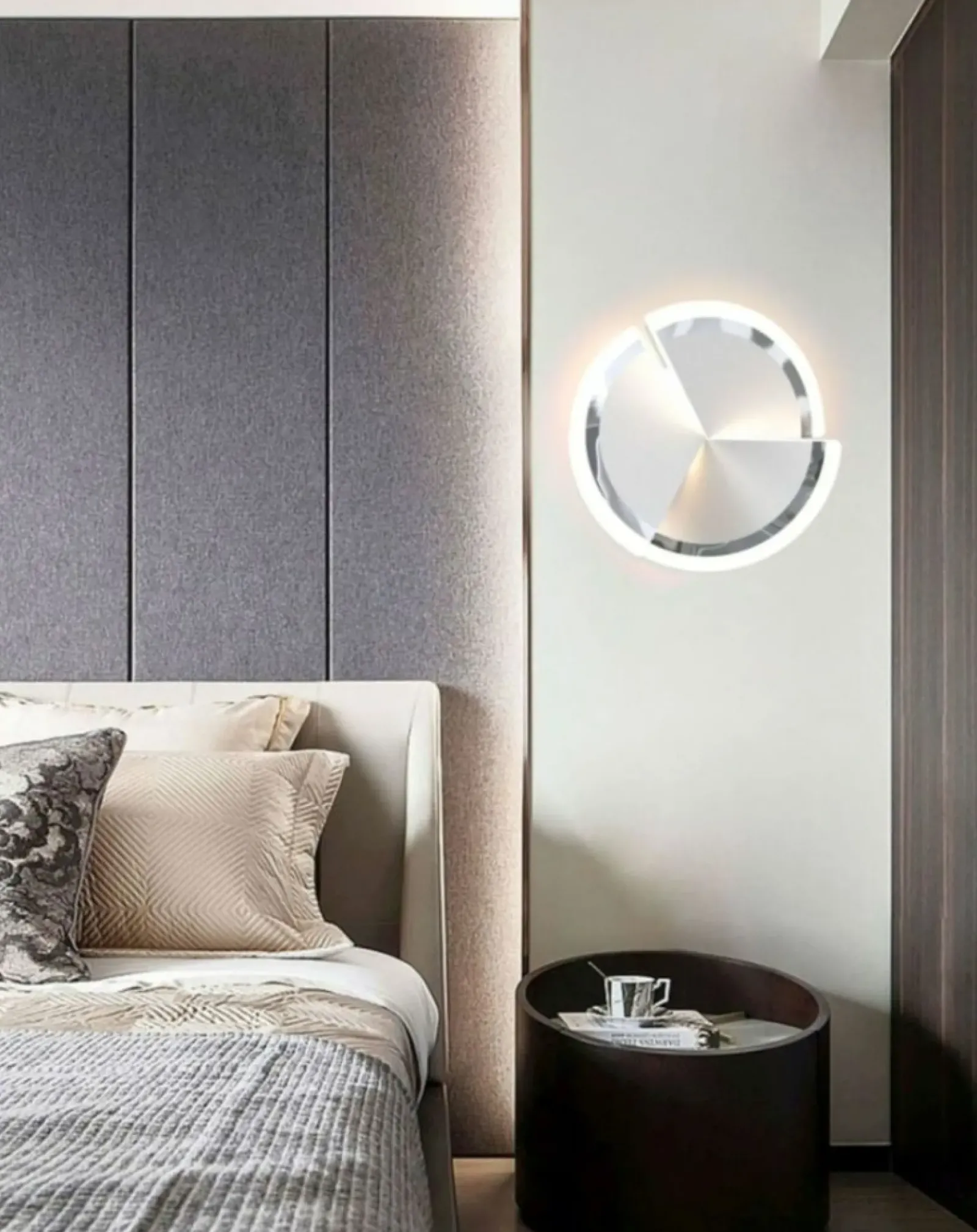 Sklep Kaja Kinkiet srebrna tarcza LED do sypialni WF 9036-108S TRAPANI | Kaja* Lampy Led