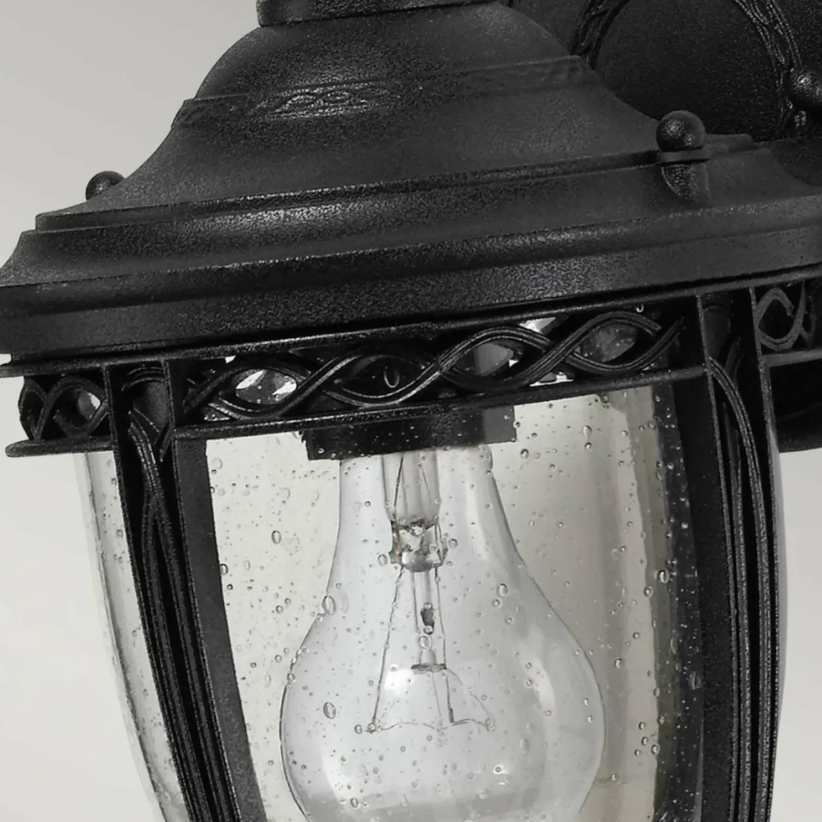 Sklep Kaja Kinkiet z ozdobnym szkłem FE-EB2-S-BLK z serii ENGLISH BRIDLE* Kinkiety Ogrodowe