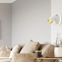 Sklep Kaja Kinkiet z tubą i ledem na tarczy LP-0612/1WS WH PARMA | Kaja* Lampy Led
