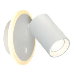 Sklep Kaja Kinkiet z tubą i ledem na tarczy LP-0612/1WS WH PARMA | Kaja* Lampy Led