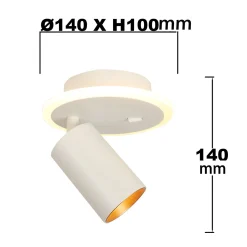 Sklep Kaja Kinkiet z tubą i ledem na tarczy LP-0612/1WS WH PARMA | Kaja* Lampy Led