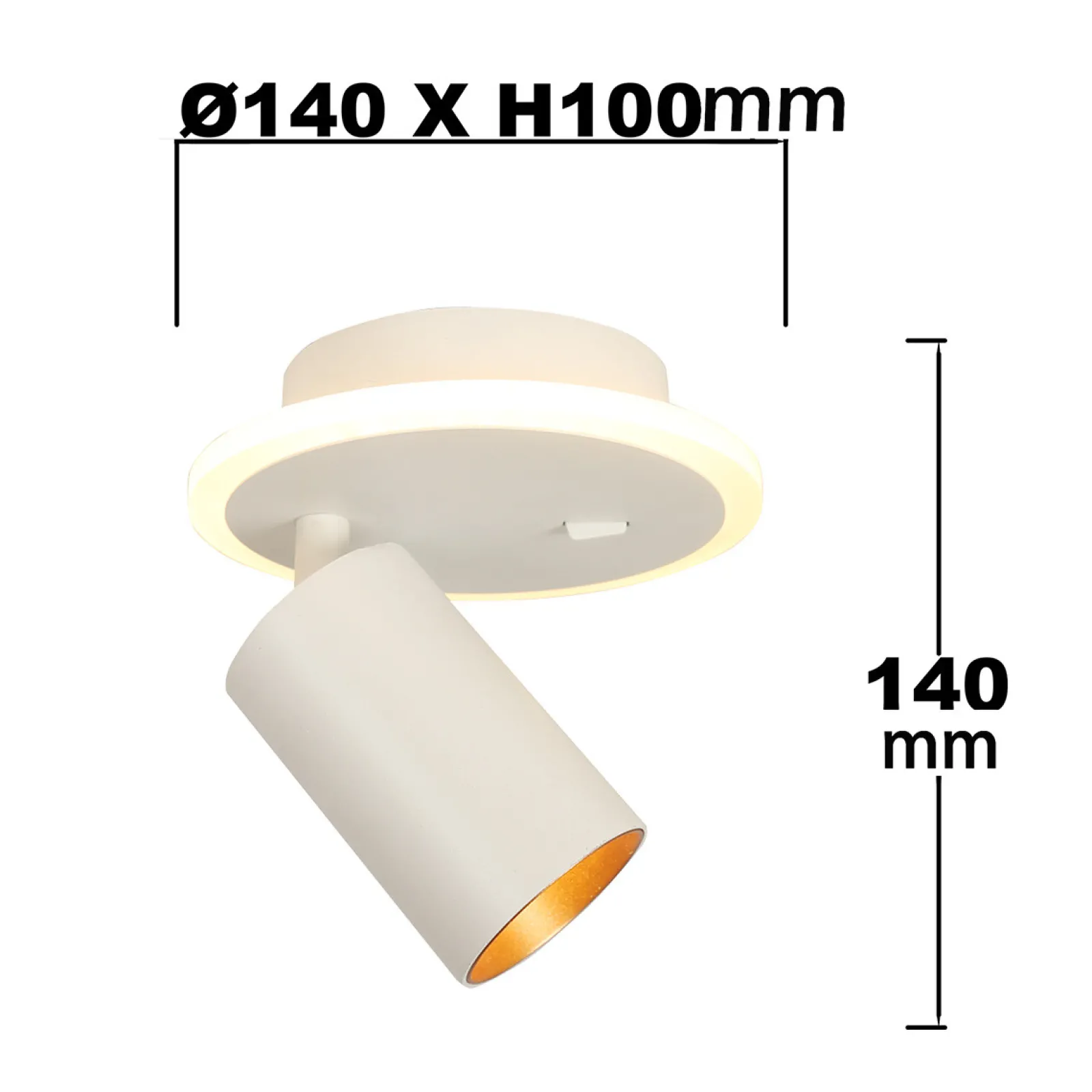 Sklep Kaja Kinkiet z tubą i ledem na tarczy LP-0612/1WS WH PARMA | Kaja* Lampy Led