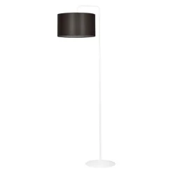 Sklep Kaja Klasyczna, biała lampa podłogowa z abażurem 574/1 TRAPO | Kaja* Lampy Podłogowe Z Abażurem|Tradycyjne Lampy Podłogowe