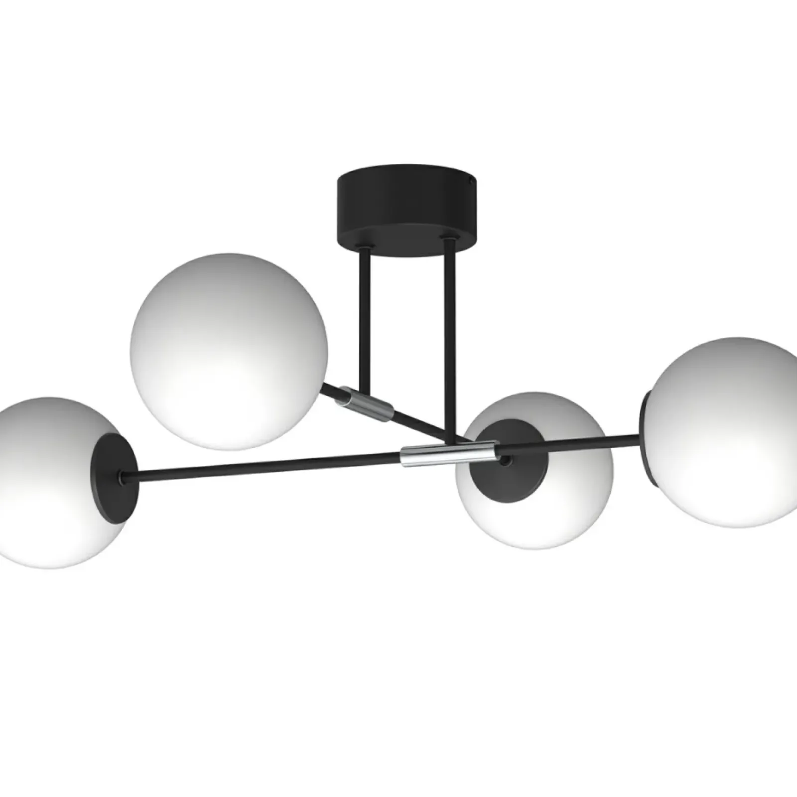 Sklep Kaja Klasyczna, czarno-srebrna lampa sufitowa LX 4276 GLAME | Kaja Shop