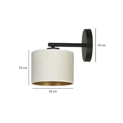 Sklep Kaja Klasyczna lampa ścienna z biało-złotym abażurem 1052/K1 HILDE | Kaja* Kinkiety Tradycyjne
