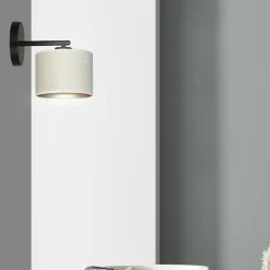 Sklep Kaja Klasyczna lampa ścienna z biało-złotym abażurem 1052/K1 HILDE | Kaja* Kinkiety Tradycyjne