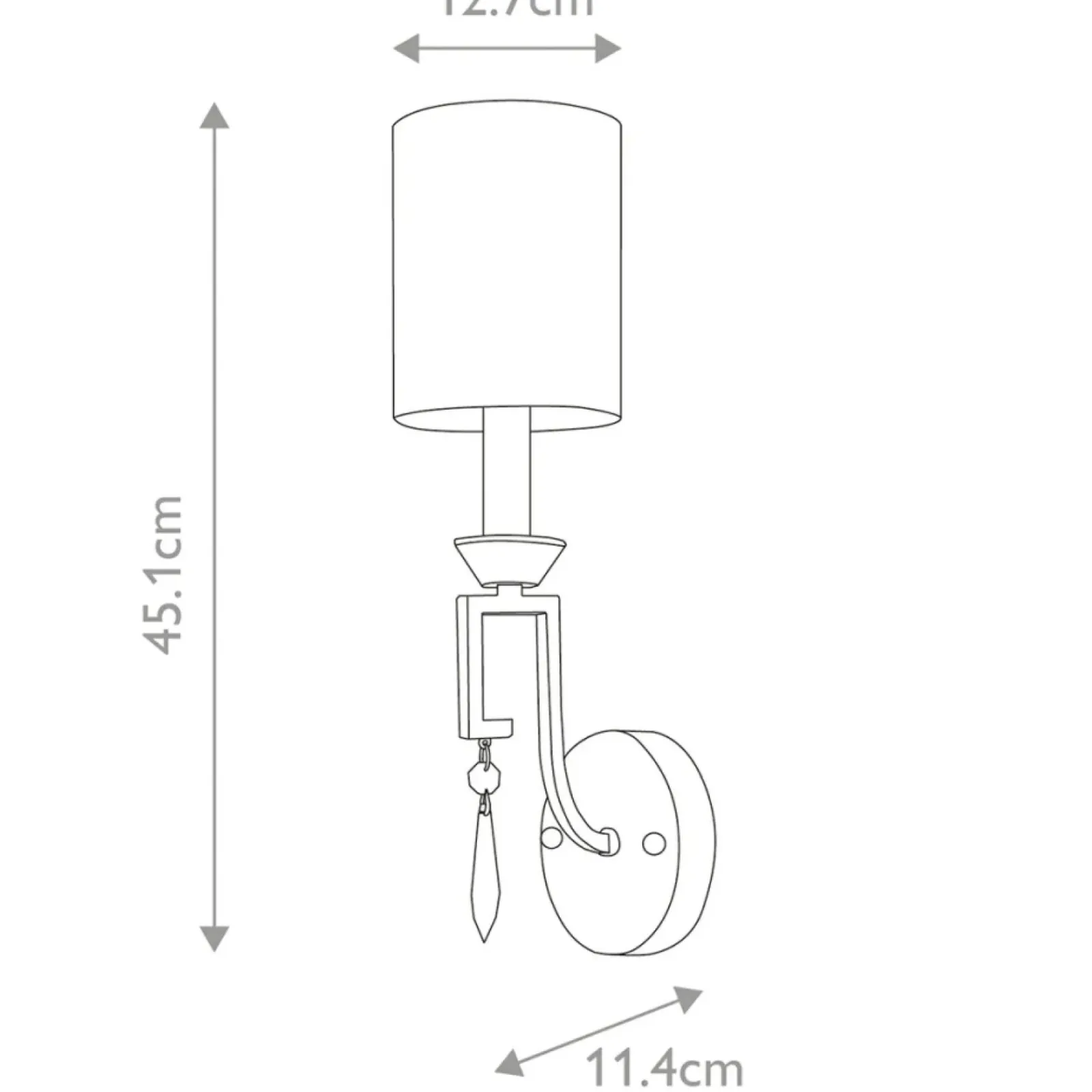 Sklep Kaja Klasyczna lampa ścienna z kryształkiem GN-LEMURIA1 z serii LEMURIA* Kinkiety Tradycyjne