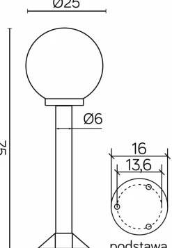 Sklep Kaja Klasyczna lampa do oświetlenia ogrodu K 5002/3/K 250 z serii KULE | Kaja Oświetl* Lampy Ogrodowe Stojące