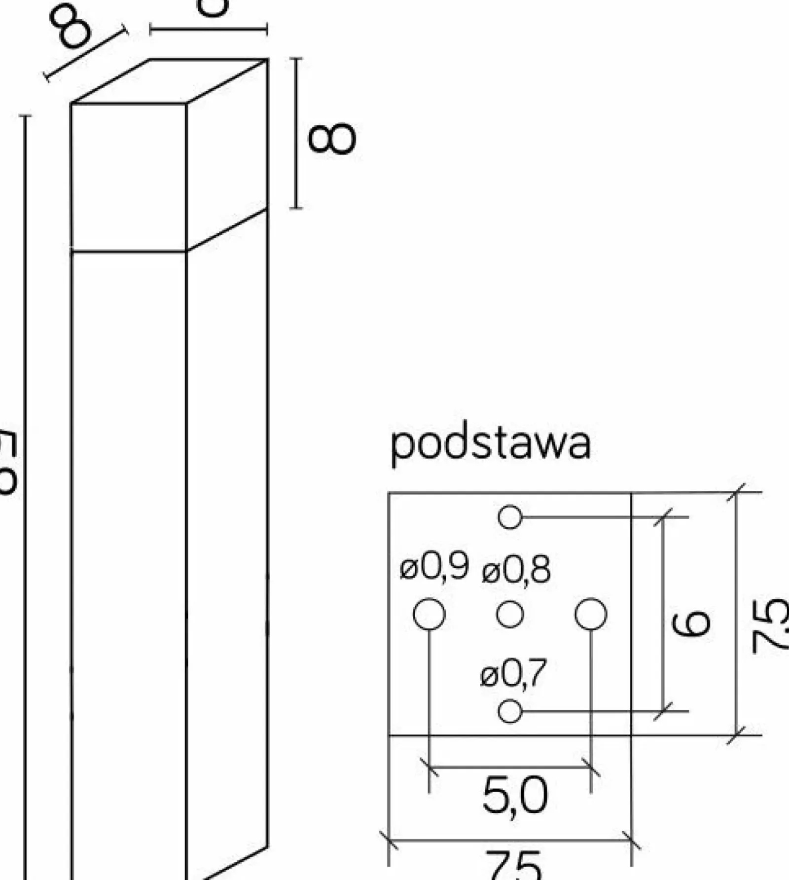 Sklep Kaja Klasyczna lampa ogrodowa w m kolorze CB-580 BL z serii CUBE | Kaja Oświetl* Lampy Ogrodowe Stojące
