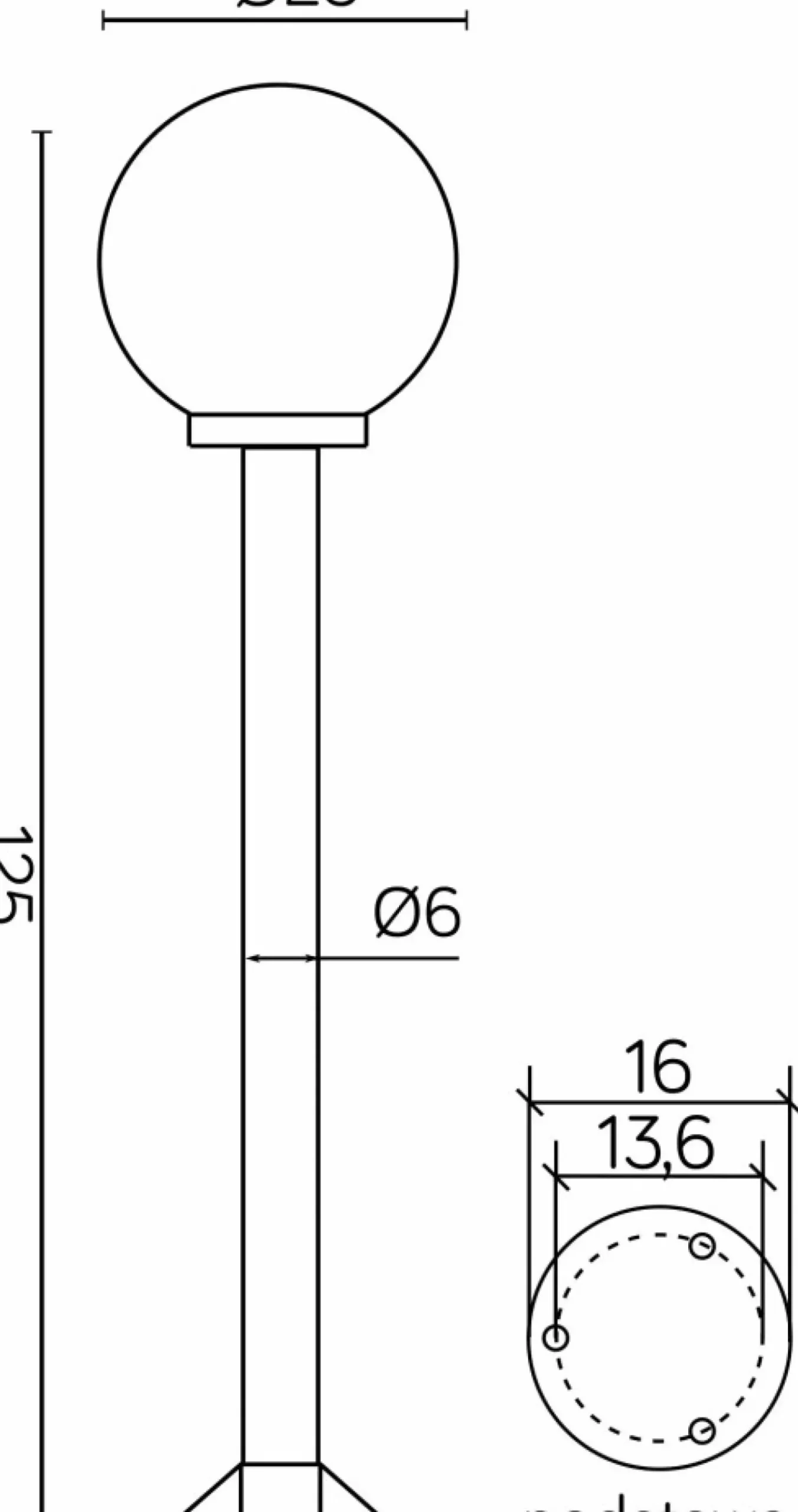 Sklep Kaja Klasyczna lampa ogrodowa, na żarówkę E27 K 5002/2/K 250 z serii KULE | Kaja Oświ* Lampy Ogrodowe Stojące