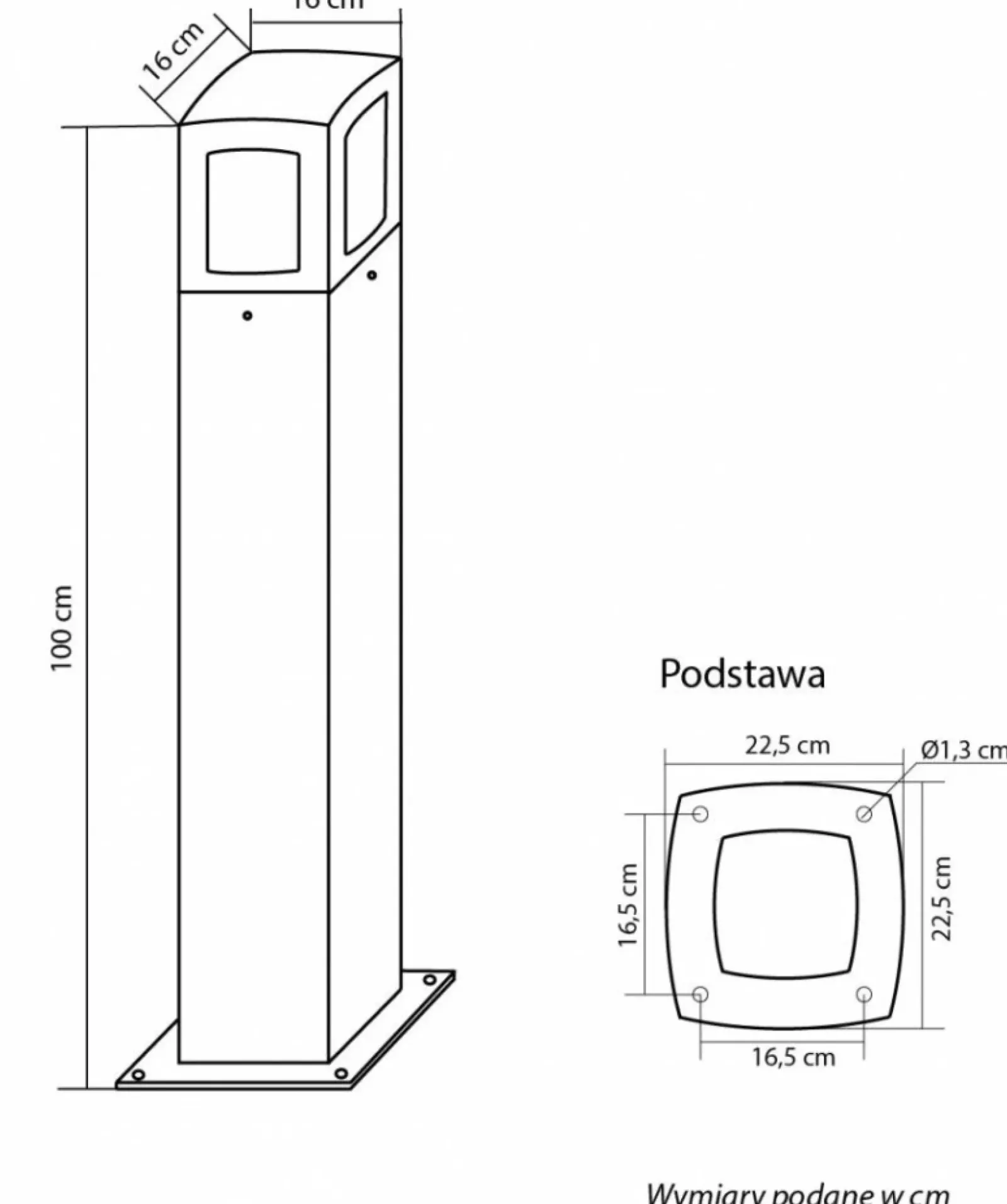 Sklep Kaja Klasyczna lampa ogrodowa na żarówkę E27 TL-1000 z serii TALES | Kaja Oświetlenie* Lampy Ogrodowe Stojące