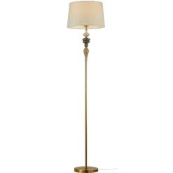 Sklep Kaja Klasyczna lampa podłogowa do salonu FL-84678A-AB MOREN | Kaja* Lampy Podłogowe Z Abażurem|Tradycyjne Lampy Podłogowe