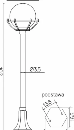 Sklep Kaja Klasyczna lampa stojąca, do ogrodu, gwint E27 K 5002/2/KPO* Lampy Ogrodowe Stojące