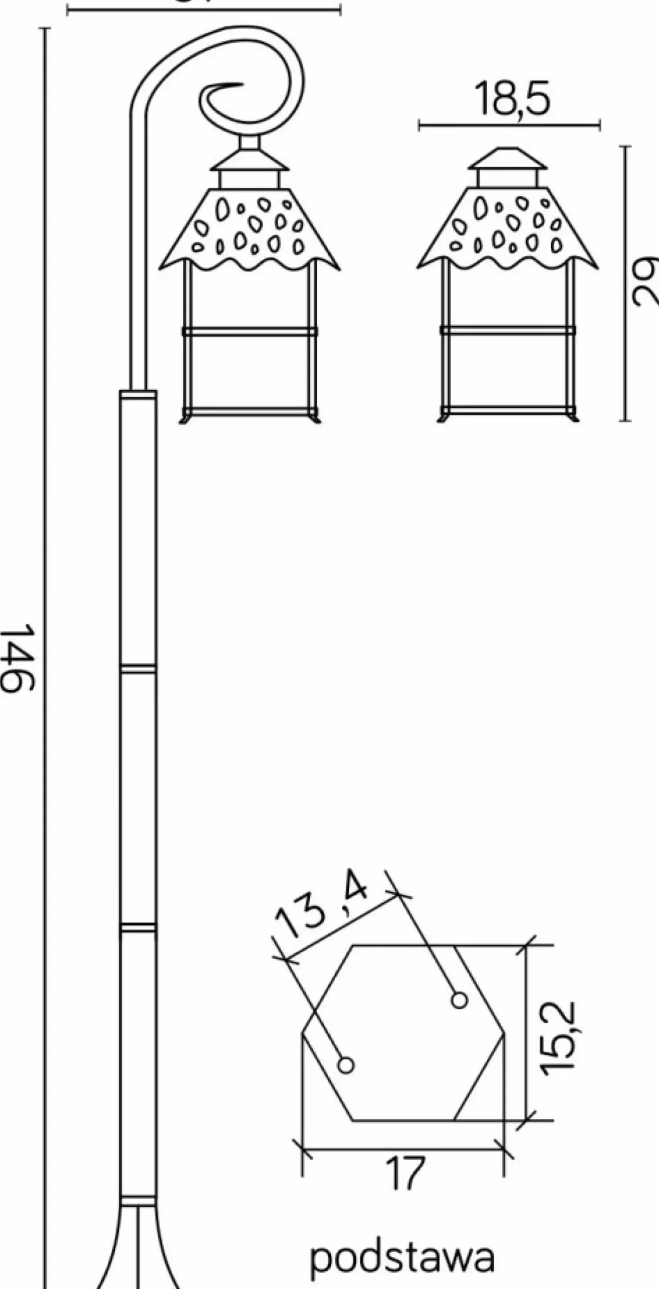 Sklep Kaja Klasyczna lampa stojąca, oświetlenie ogrodu K 5002/1/Z z serii CADIZ | Kaja Oświ* Latarnie Ogrodowe|Lampy Ogrodowe Stojące