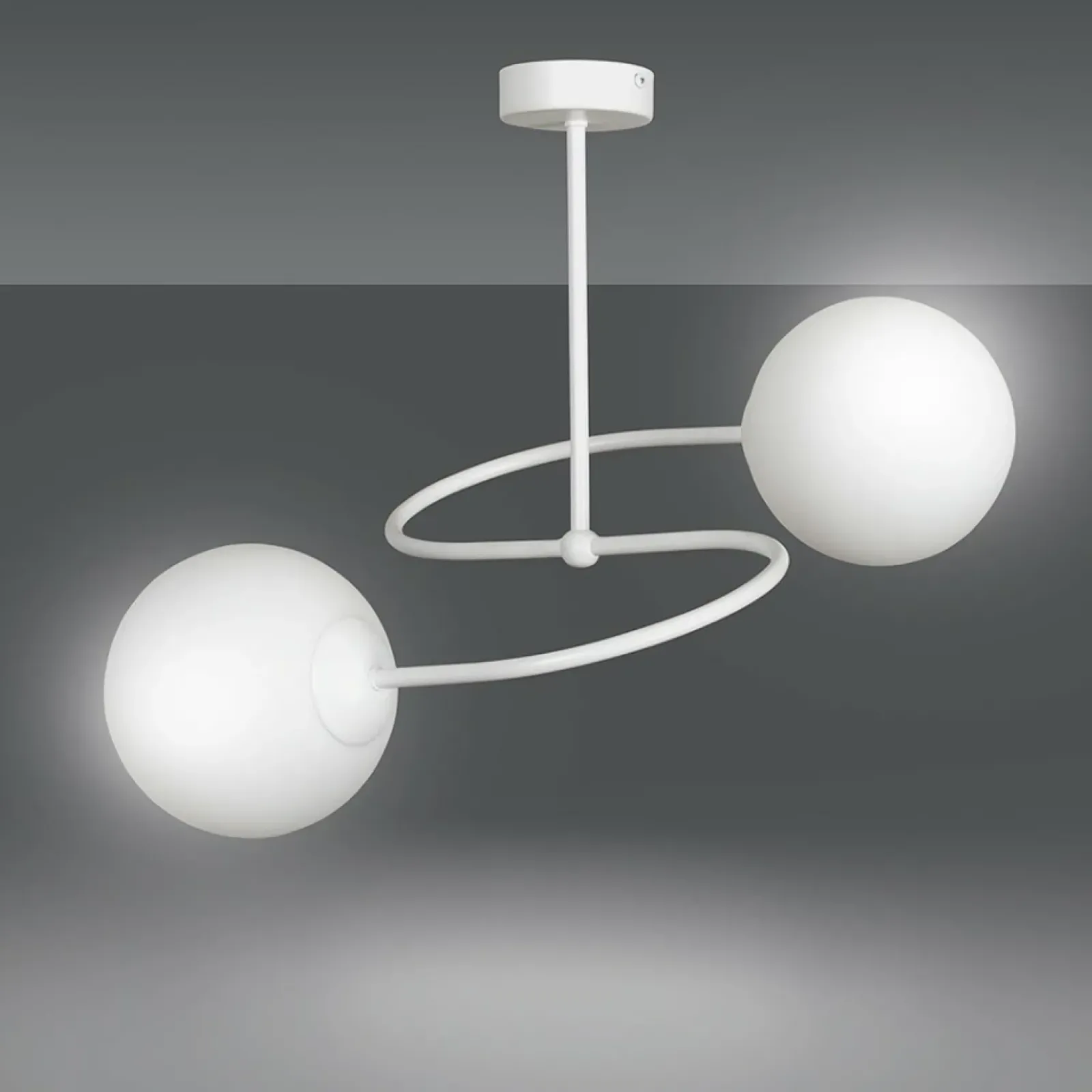 Sklep Kaja Klasyczna lampa sufitowa z kulistymi kloszami 734/2W | Kaja biały Clearance