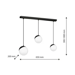 Sklep Kaja Klasyczna lampa wisząca, czarno-biała MLP7237 z serii SFERA | Kaja Oświetlenie Discount