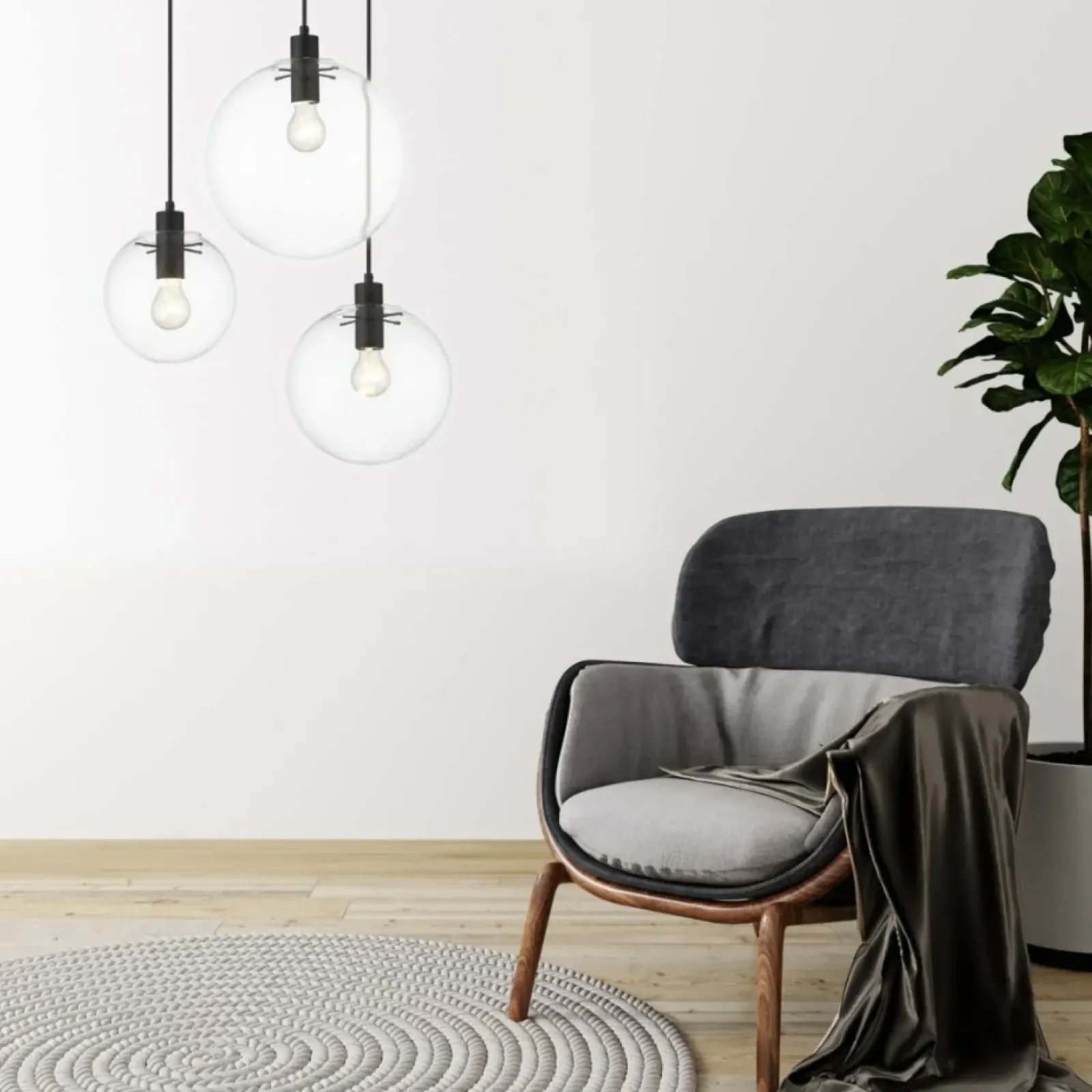 Sklep Kaja Klasyczna lampa wisząca do salonu LP-004/3P BK PUERTO | Kaja Cheap