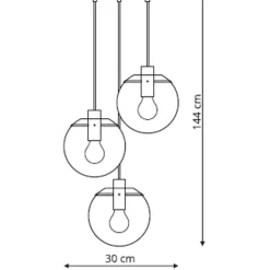 Sklep Kaja Klasyczna lampa wisząca do salonu LP-004/3P BK PUERTO | Kaja Cheap