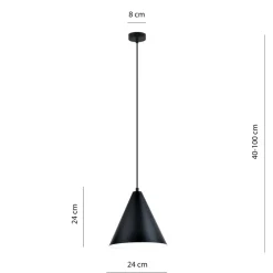 Sklep Kaja Klasyczna lampa wisząca, klosz w ksztacie stożka 1270/1 z serii REBEL Fashion