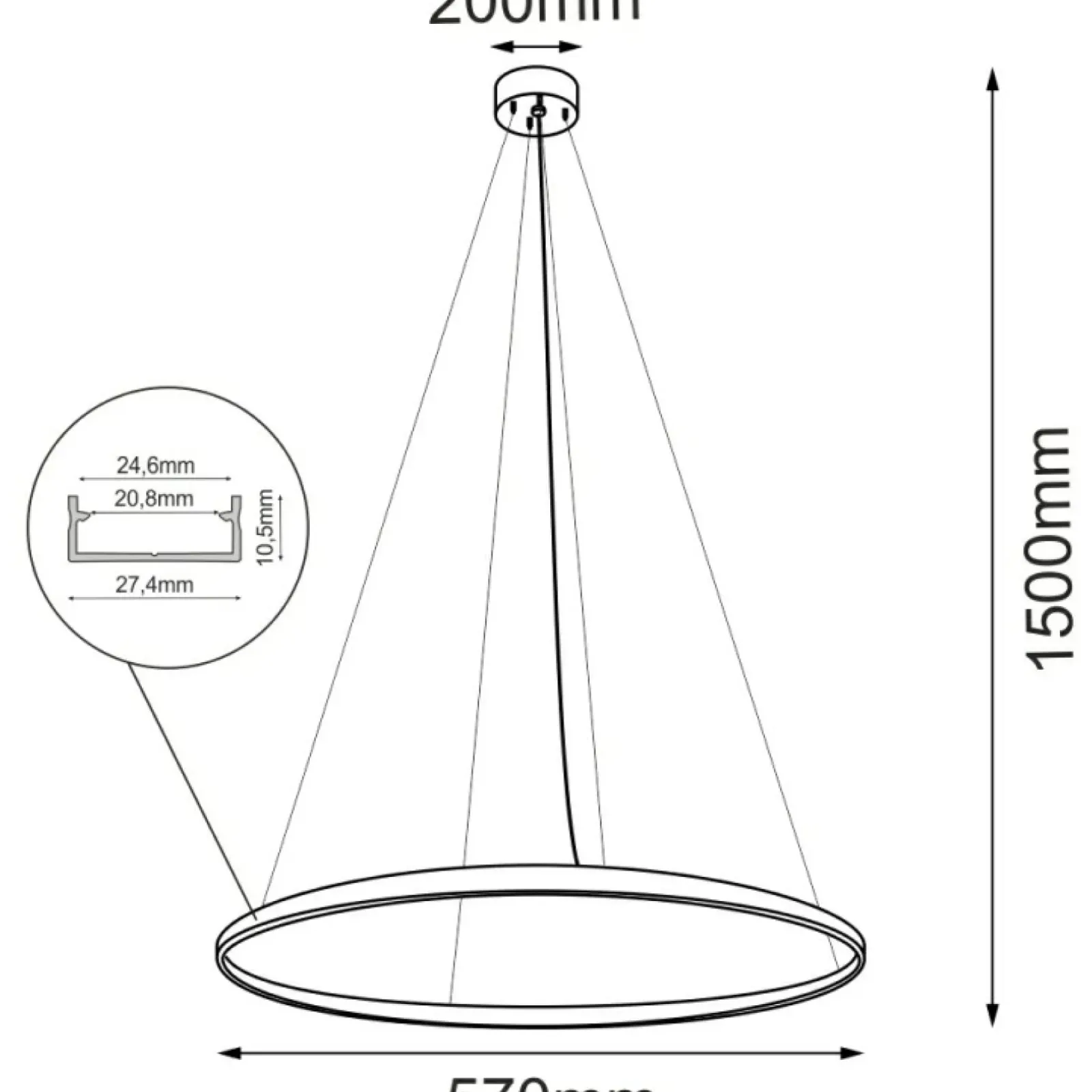 Sklep Kaja Klasyczna lampa wisząca LED koło ⌀57cm 4000K ANT 5322 z serii AGA Shop