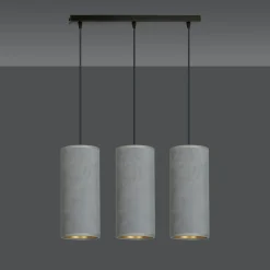 Sklep Kaja Klasyczna lampa wisząca z szarymi abażurami 1060/3 BENTE | Kaja* Żyrandole Z Abażurem