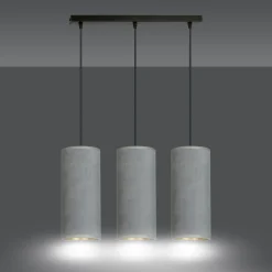 Sklep Kaja Klasyczna lampa wisząca z szarymi abażurami 1060/3 BENTE | Kaja* Żyrandole Z Abażurem