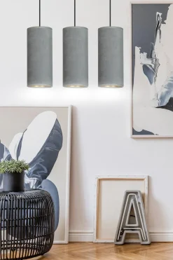 Sklep Kaja Klasyczna lampa wisząca z szarymi abażurami 1060/3 BENTE | Kaja* Żyrandole Z Abażurem