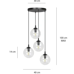 Sklep Kaja Klasyczna lampa wisząca z kulistymi kloszami 711/4PREM | Kaja Discount