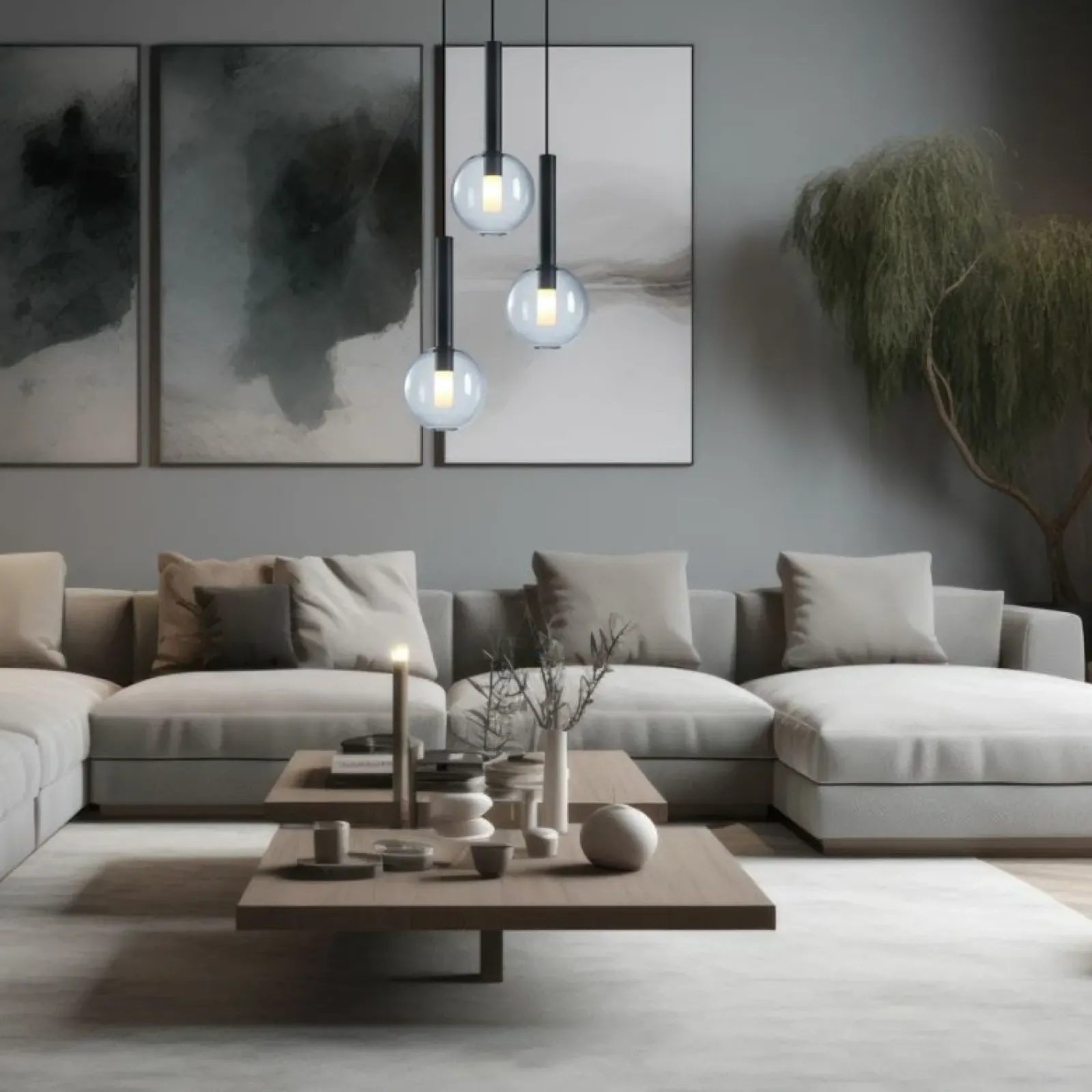 Sklep Kaja Klasyczna lampa wisząca z kulistymi kloszami ML0333 NIKO | Kaja Clearance