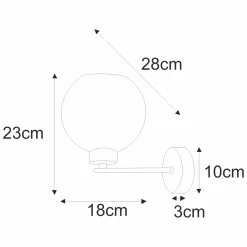 Sklep Kaja Klasyczna lampa z okrągłym kloszem K-4858 LAMBERT | Kaja Oświetlenie* Kinkiety Ze Szklanym Kloszem