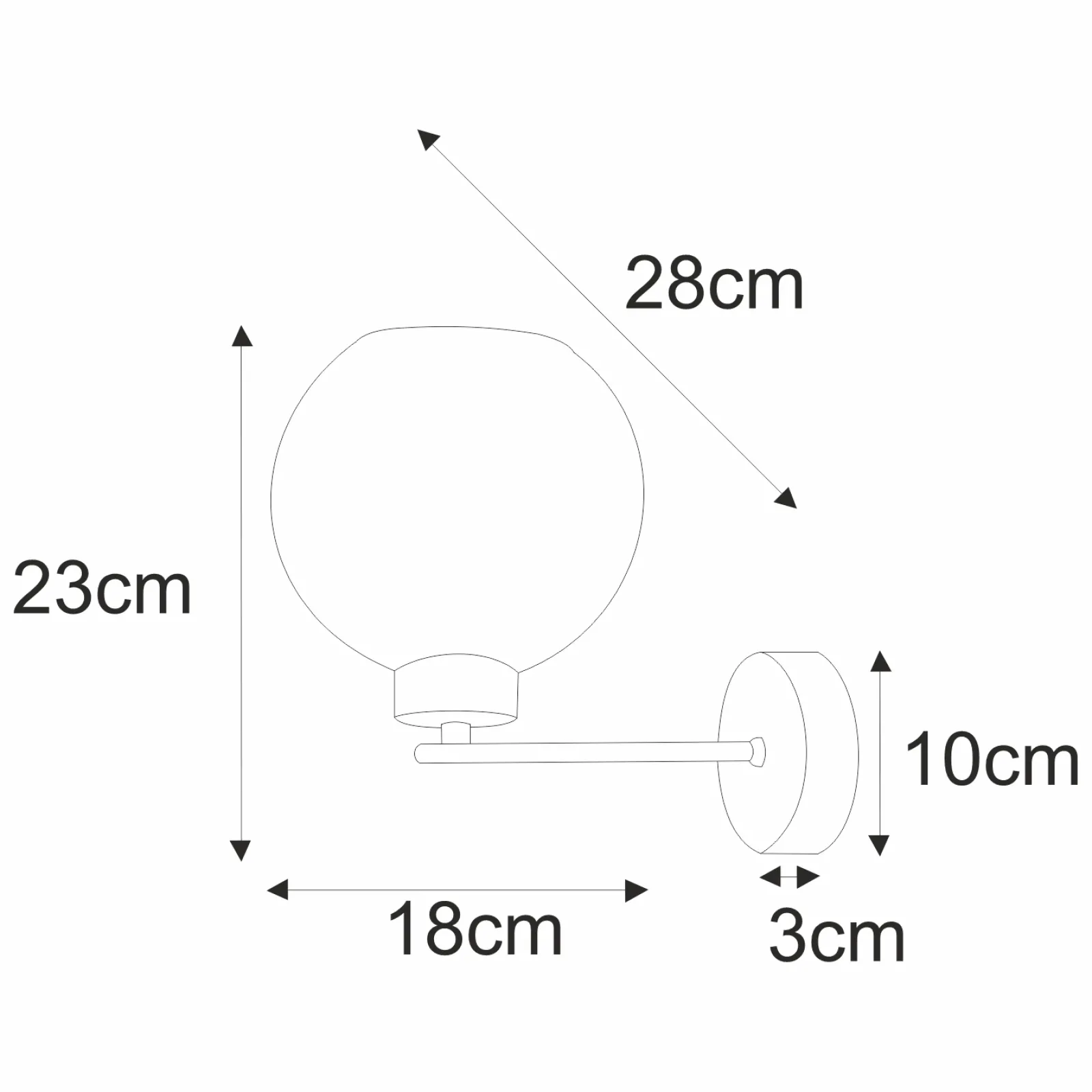 Sklep Kaja Klasyczna lampa z okrągłym kloszem K-4858 LAMBERT | Kaja Oświetlenie* Kinkiety Ze Szklanym Kloszem