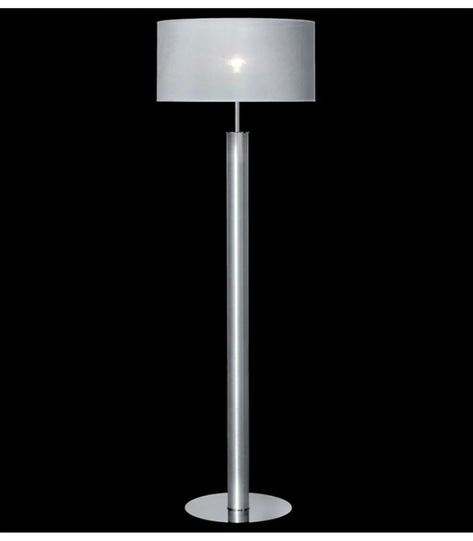 Sklep Kaja Klasyczna, srebrna lampa podłogowa z abażurem 67549 NODO | Kaja* Lampy Podłogowe Z Abażurem|Tradycyjne Lampy Podłogowe
