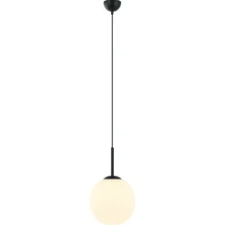 Sklep Kaja Klasyczny zwis z mlecznym kloszem ⌀25cm PND-5578-1M-BK z serii DEORE Store
