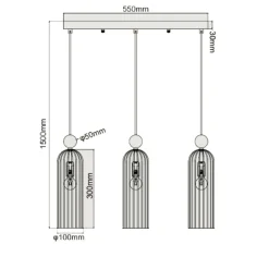 Sklep Kaja Klimatyczna lampa wisząca nad stół LP-939/3L SMOKED z serii PIEGA Best