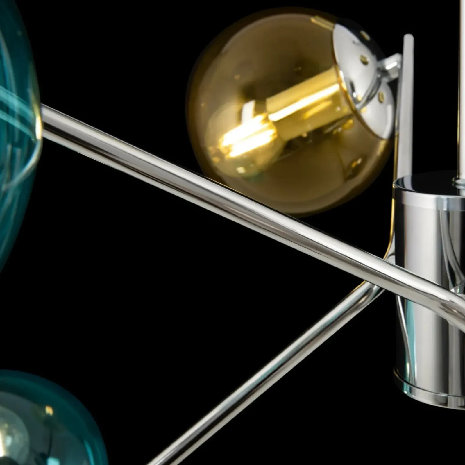 Sklep Kaja Kolorowa lampa wisząca, z kloszami kulkami MOD139PL-06CH z serii NANCY chrom Discount