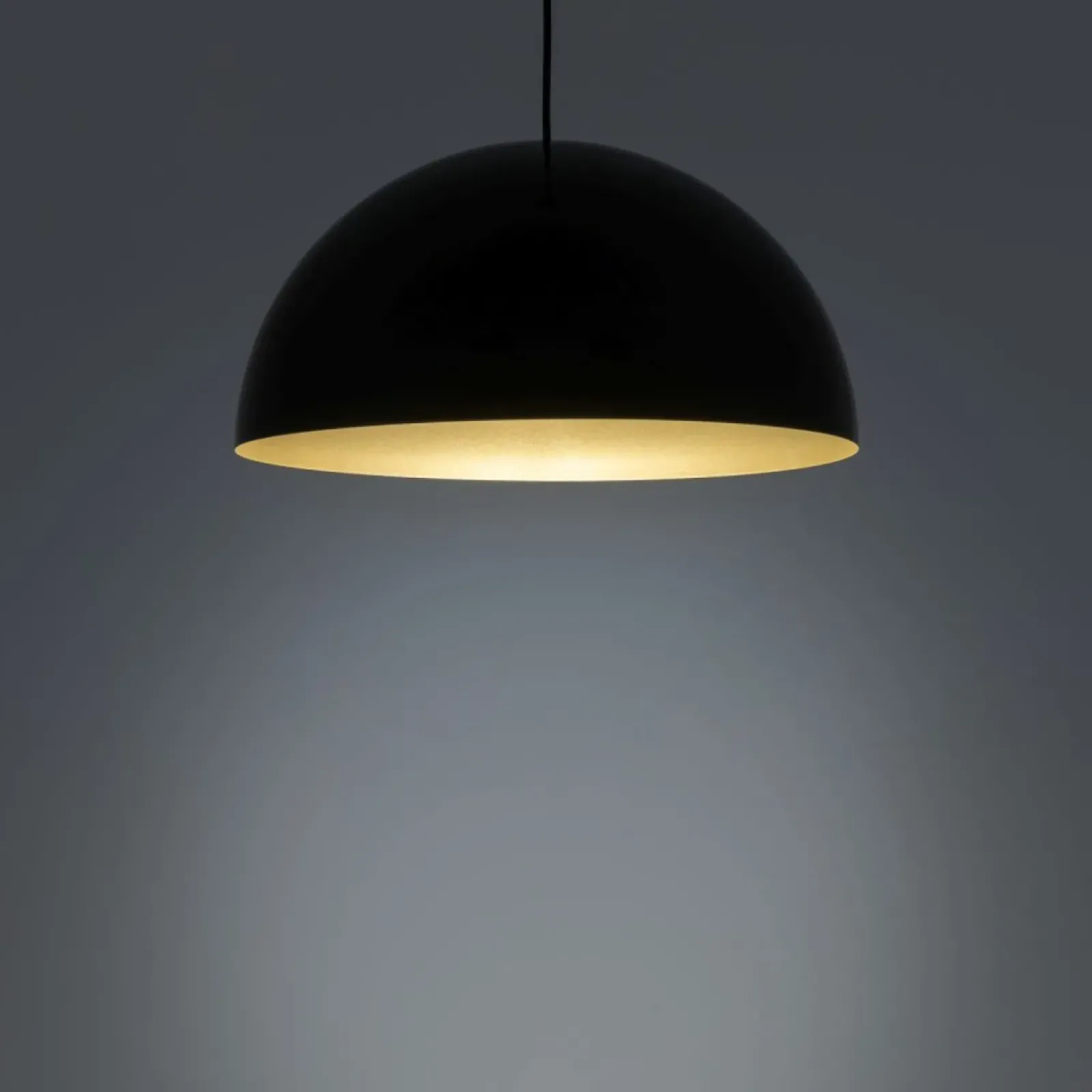 Sklep Kaja Kopułowa, czarno-złota lampa wisząca ⌀33cm 10694 HEMISPHERE | Kaja Discount