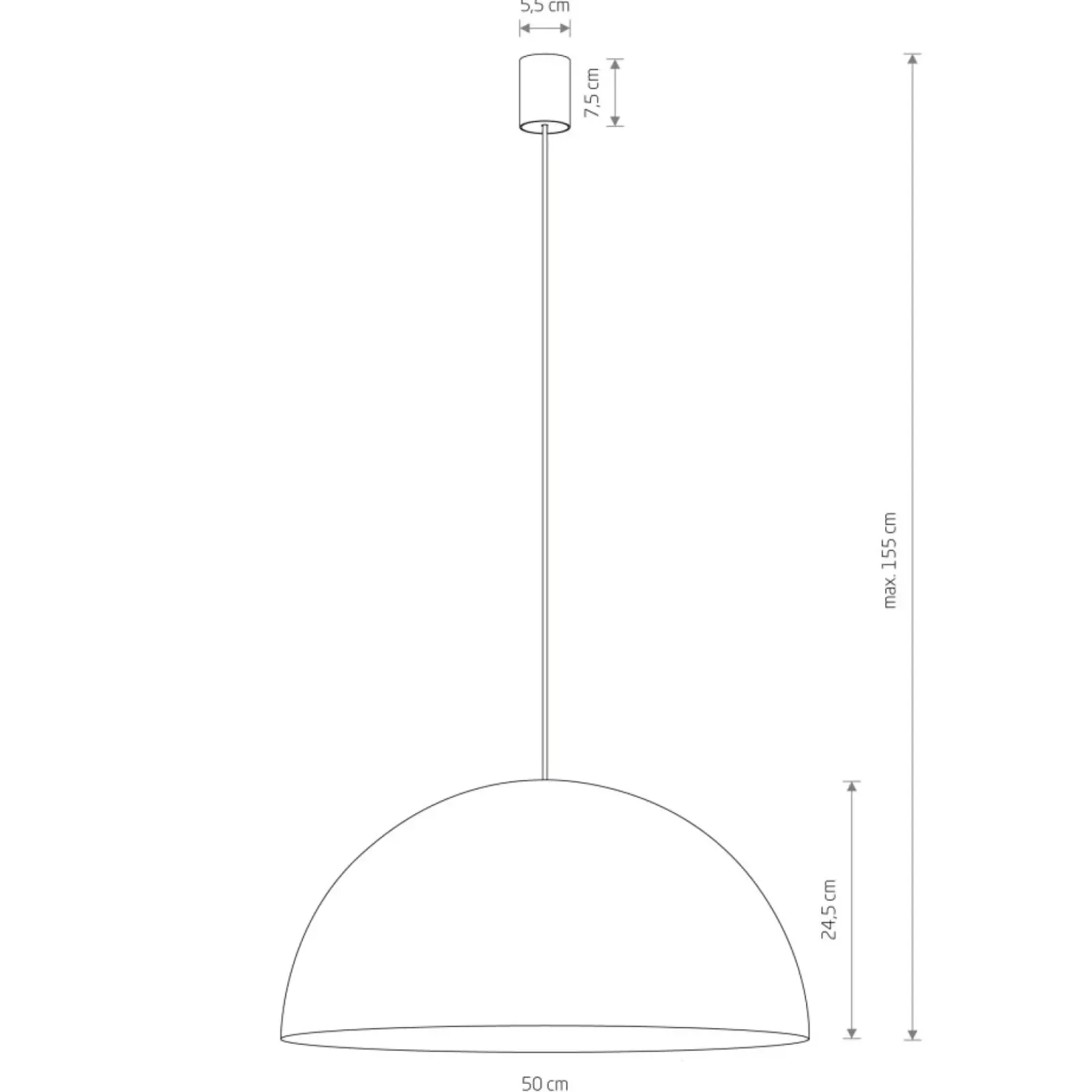 Sklep Kaja Kopułowa, duża lampa wisząca do kuchni ⌀50cm 10700 HEMISPHERE | Kaja Outlet