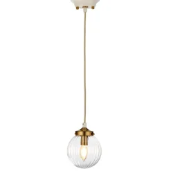 Sklep Kaja Kremowa lampa wisząca z kloszem DL-COSMOS-1P z serii COSMOS Discount