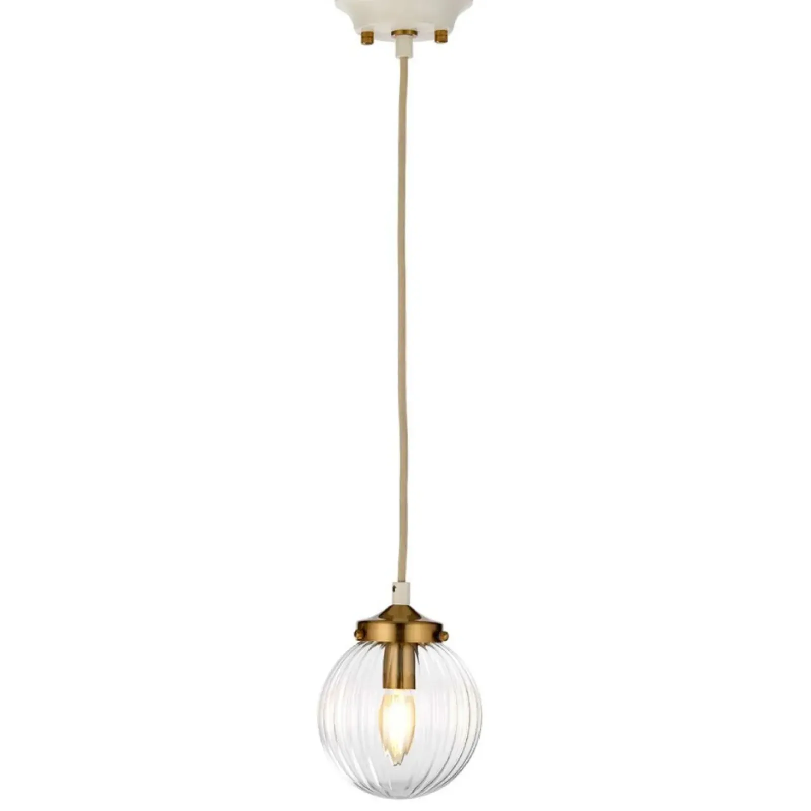 Sklep Kaja Kremowa lampa wisząca z kloszem DL-COSMOS-1P z serii COSMOS Discount