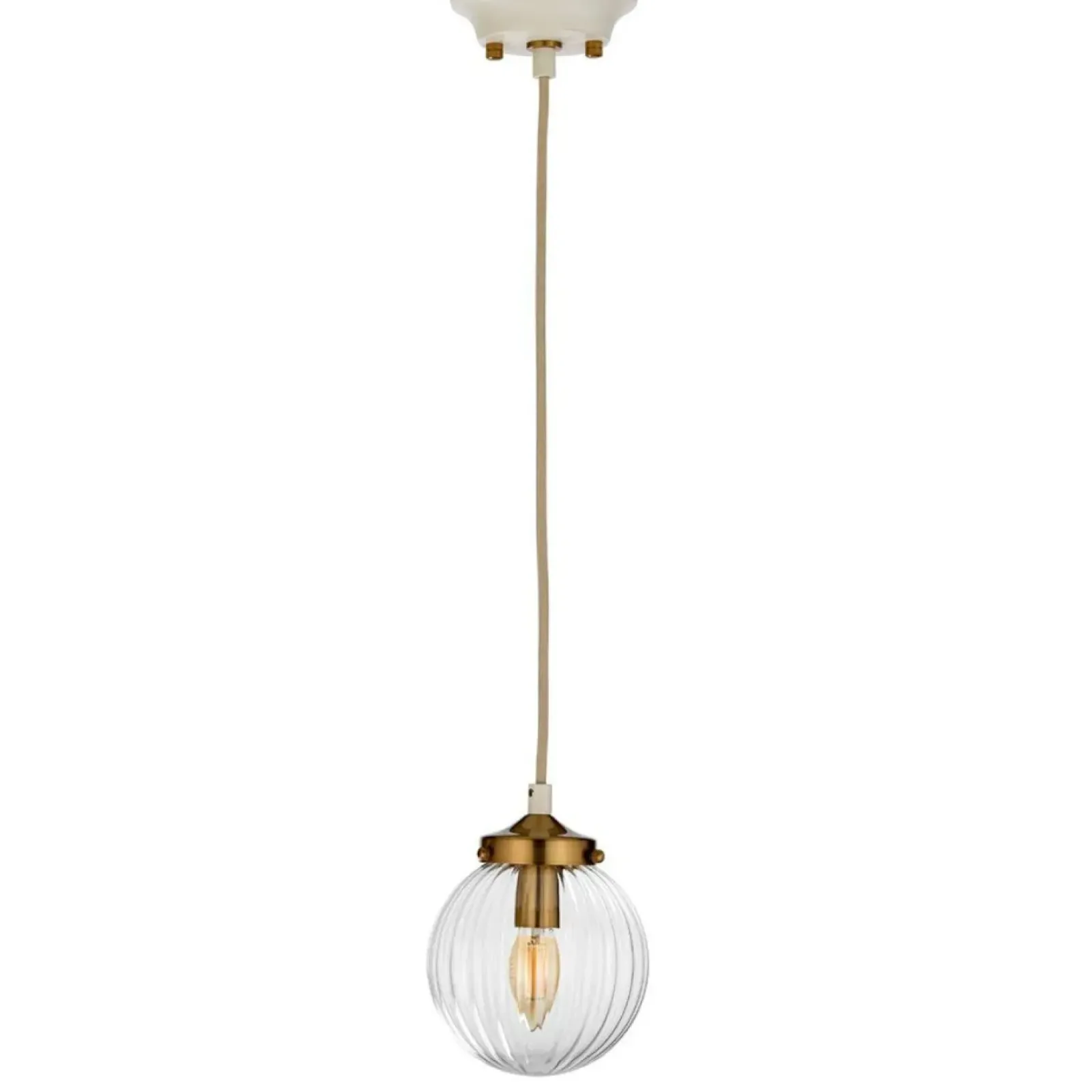 Sklep Kaja Kremowa lampa wisząca z kloszem DL-COSMOS-1P z serii COSMOS Discount