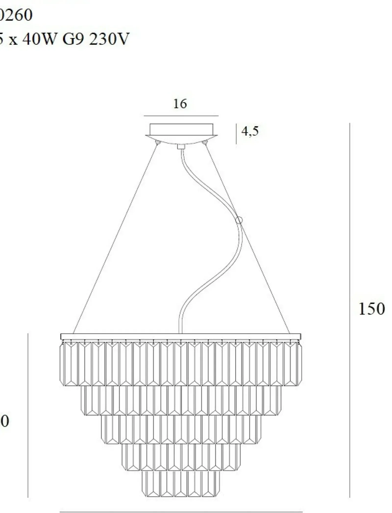 Sklep Kaja Kryształowa lampa wisząca Ø60cm MX P0260 MONACO | Kaja Oświetlenie Flash Sale