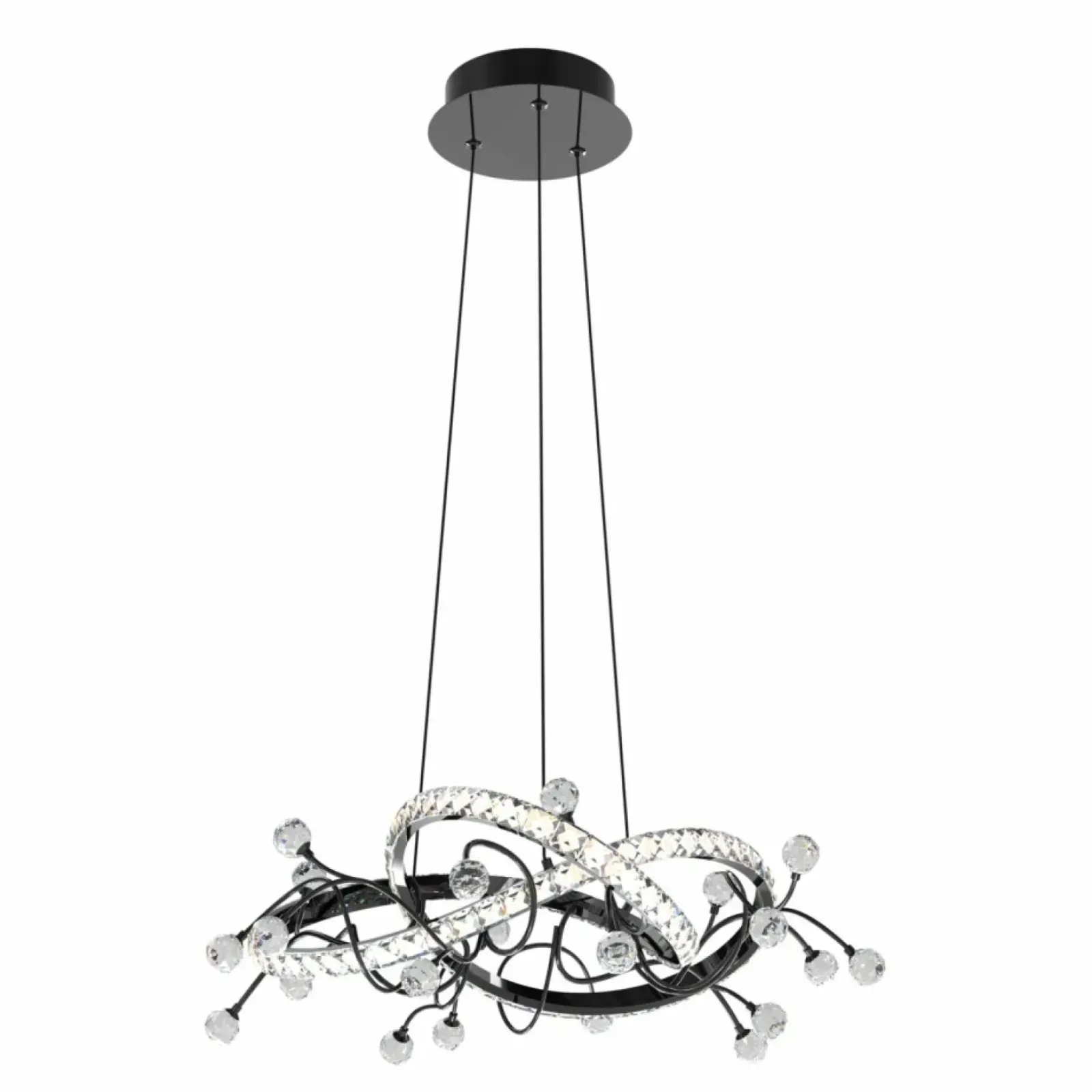 Sklep Kaja Kryształowa lampa wisząca dark glamour MD3481-1S-3BCT MAIA | Kaja Fashion
