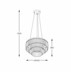 Sklep Kaja Kryształowa lampa wisząca do salonu P17127-4-1GD TIFANNY | Kaja Discount